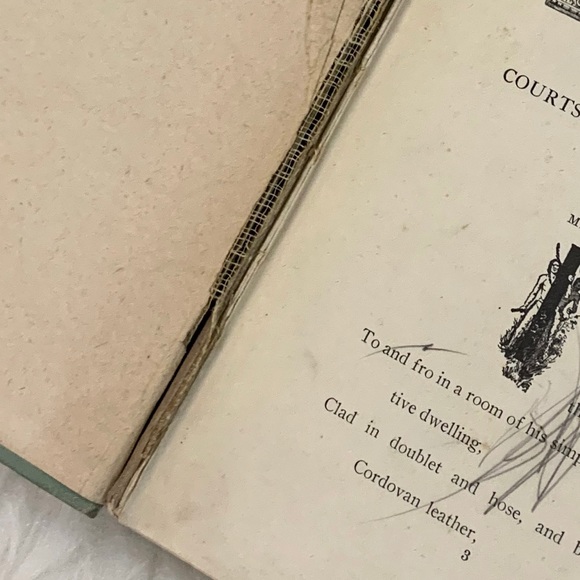 c.1800s Vintage Blue Green Floral Tabletop Book - Picture 12 of 13